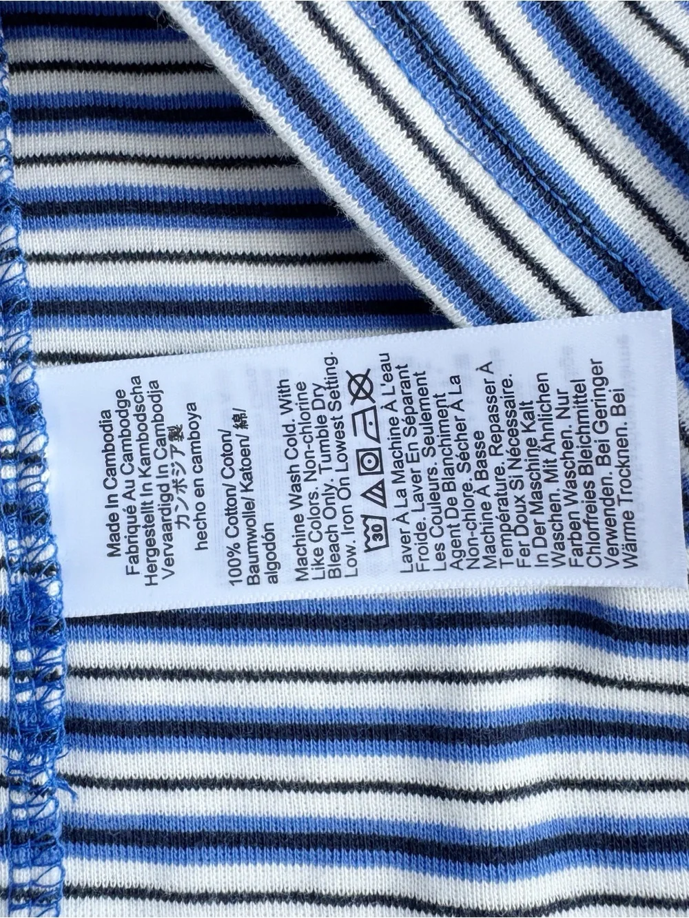 J Crew new women's perfect-fit crewneck T-shirt in stripe in blue white
